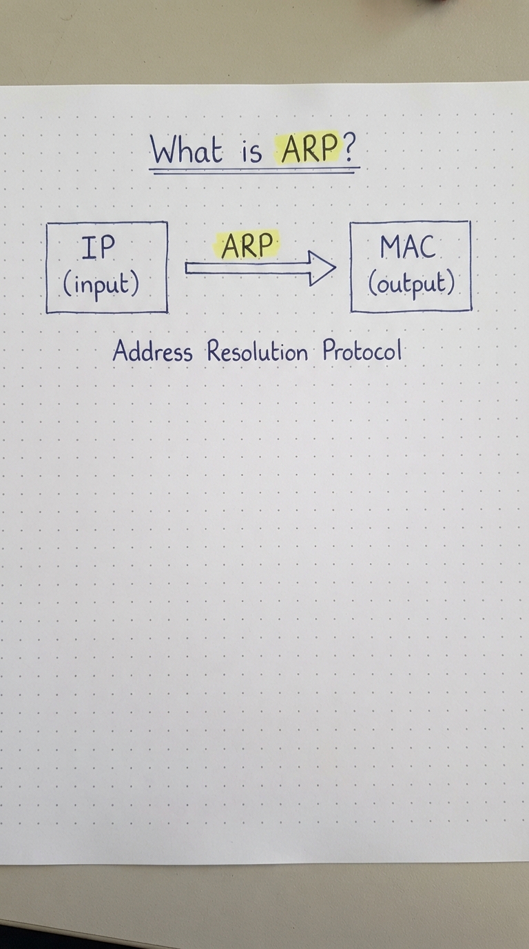 IP input resolved via ARP to a MAC output.
