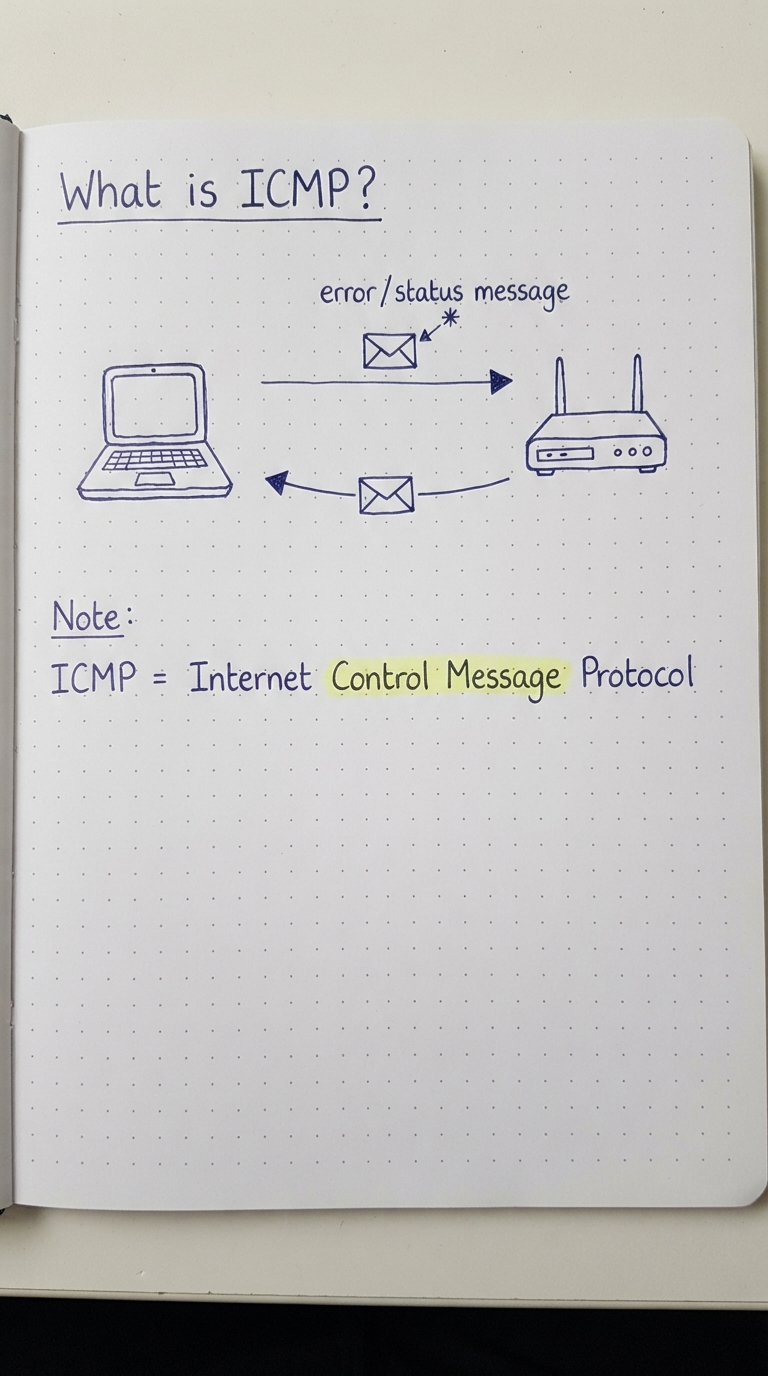 A router sending a status/error message back to a laptop.