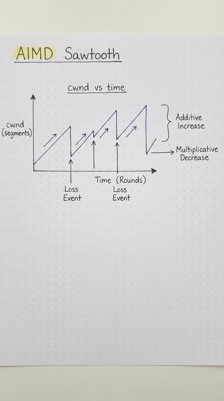 A sawtooth graph: slow linear rise, sharp drop on loss, repeating.