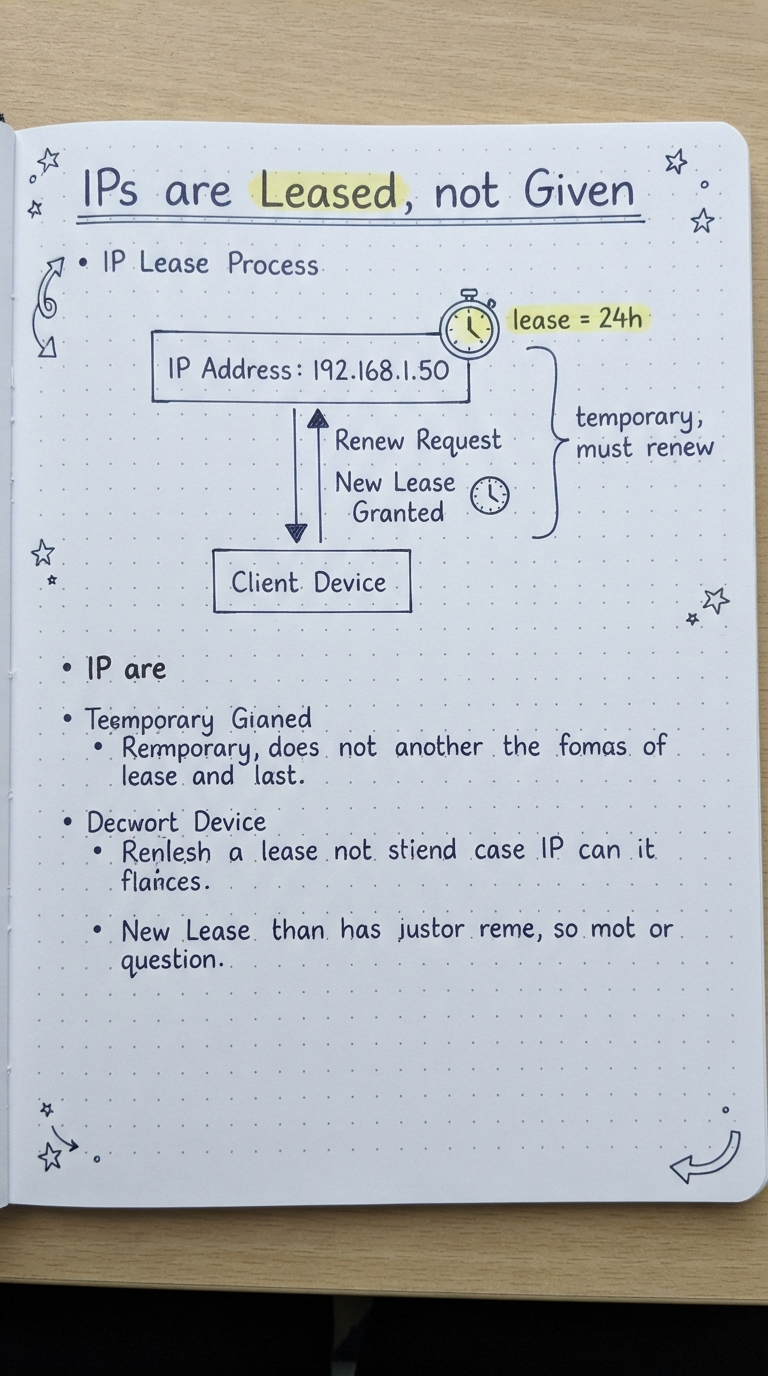 An IP with a 24h lease timer that must be renewed.