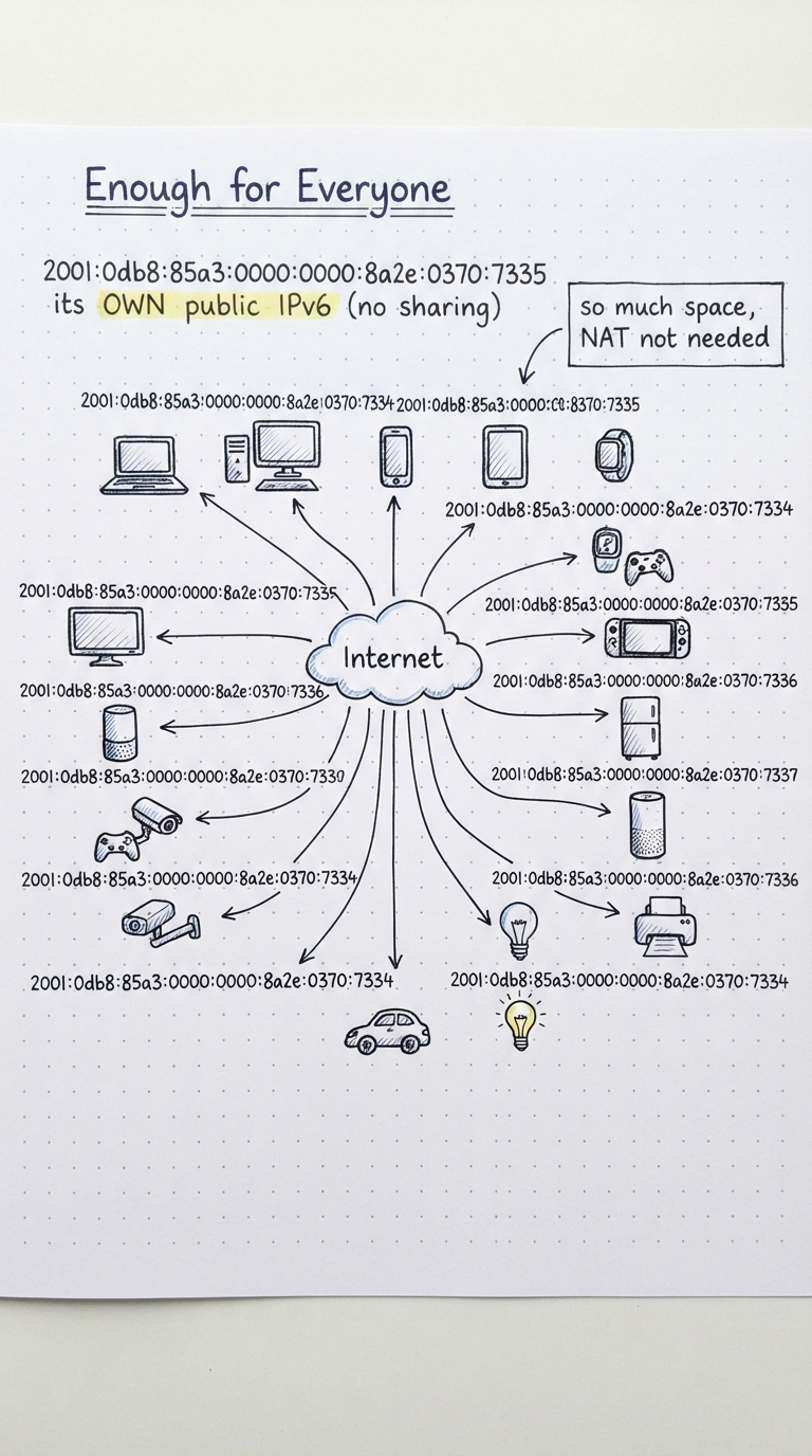 Many devices each with its own public IPv6.